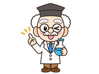 フラスコを持った博士のイラスト素材4