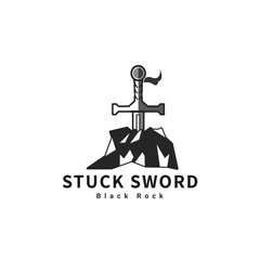 Simple sword weapon icon logo illustration, king