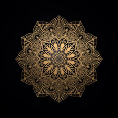 Luxury mandala background with gold luxury pattern traditional arabic mandala concept for islamic banner vector file