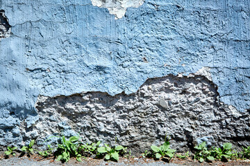 Large Section of Blue Wall Crumbled Away