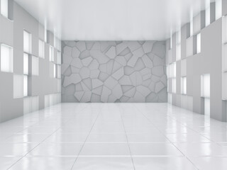 Abstract modern architecture background, empty open space. 3D illustration