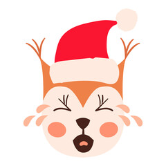 Squirrel emoji heads santa hat set hh