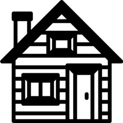 farm house solid line icon
