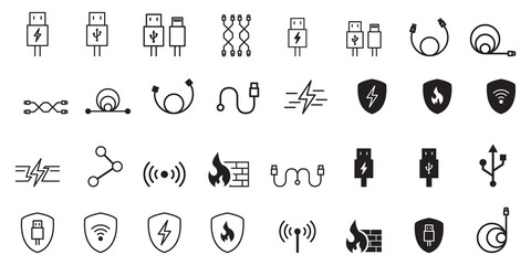 cable icons vector illustration