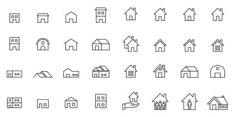 house line icon set vector illustration