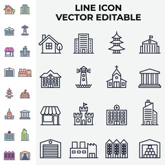 Building elements set icon symbol template for graphic and web design collection logo vector illustration