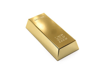 A gold bar, financial and reserve of value concept on white. 3d render