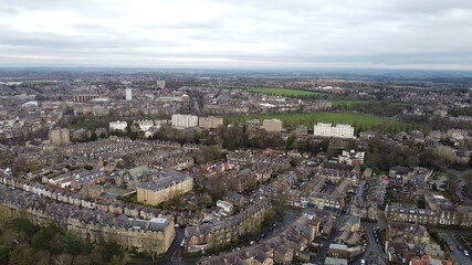 Obraz premium Valley Gardens in Harrogate North Yorkshire United Kingdom Drone Aerial Photography