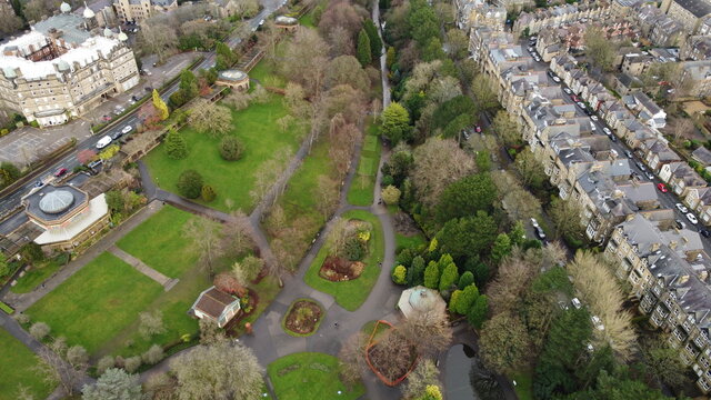 Valley Gardens in Harrogate North Yorkshire United Kingdom Drone Aerial Photography