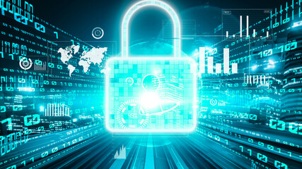 Cyber security and online data protection with tacit secured encryption software . Concept of smart...