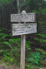 Sign on the Appalachian Trail in the Great Smoky Mountains