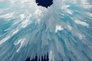 frozen icicles hanging 