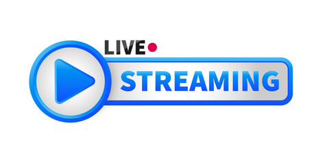Live stream. Internet broadcast. Live webinar button. Vector illustration. Web design. Online concept. Stock image. EPS 10.