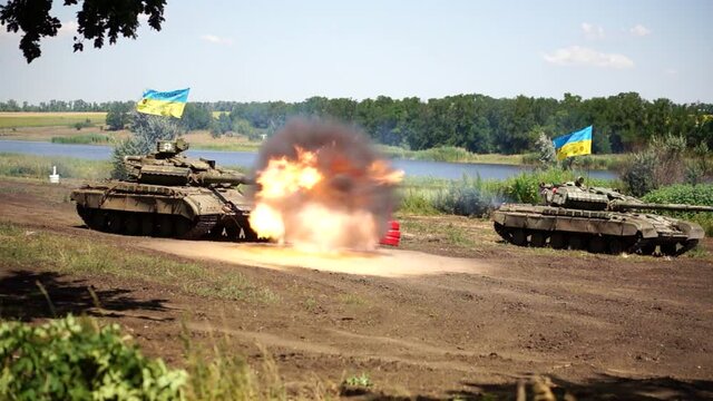 Tank is on fire.