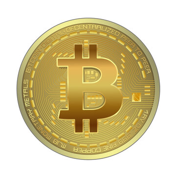 Bitcoin gold coin isolated on white background vector