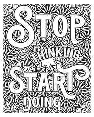 Fototapeta premium Motivational Quotes Coloring page, inspirational Quotes Coloring page.