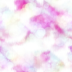 Seamless pale pastel tie dye bokeh texture. Soft tone on tone summer repeat background with washed out sun bleached ink dyed effect. 