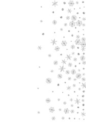 Silver Flake Background White Vector. Dot Freeze Texture. Metal Confetti Crystal. Luminous Ice Card.