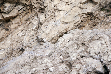 Full frame close-up view of a sandstone bluff at the California coast