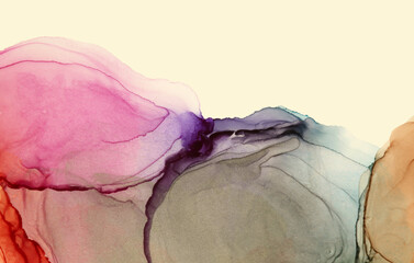 Art Abstract color horizontal watercolor background. Marble texture. Alcohol ink.