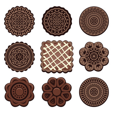 vector oreo cookie set