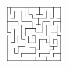 Labyrinth of low complexity. Vector illustration of a maze. Abstract geometric background. Black and white pattern.