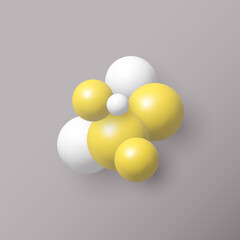 Abstract background with dynamic 3d spheres. Balloons vector illustration. Modern trendy banner or poster design