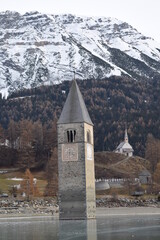 Fototapeta premium Il campanile di Curon