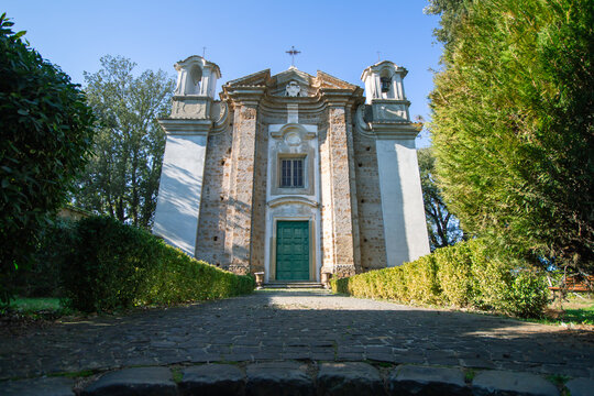 The Church of Santa Maria del Monte ,Sutri( VT) Italy.It was rebuilt by the Muti-Papazzurri family at the beginning of the 18th century in Baroque style, is flanked by two bell towers 