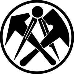 Dachdeckerwerkzeuge, Werkzeuge, Dachdecker, Logo, Aufkleber