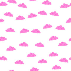 Cute clouds seamless pattern. Stylized children ornament.