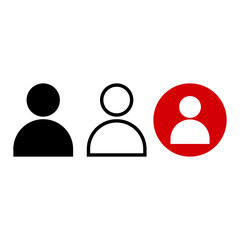 Set People icon, isolated. Flat design on white background