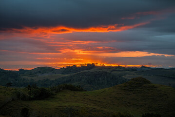 sunset in the mountains