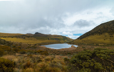 landscape with mountains and lake