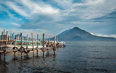 Volcano with lake atitlan