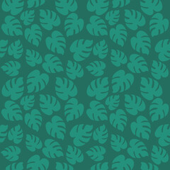 tropical pattern from monstera leaves. seamless background with floral ornament.