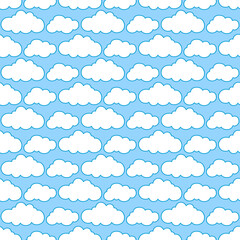 Sky Clouds Seamless Pattern for party, anniversary, birthday. Design for banner, poster, card, invitation and scrapbook