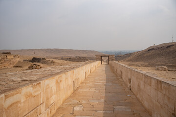 Tombs ruins at Saqqara necropolis, archeological site in the Saqqara, Egypt