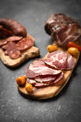 Charcutierie board with various cold cuts