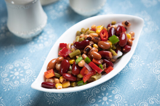 Mixed bean salad, healthy vegetarian meal