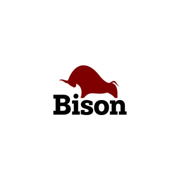 Bison logo design with silhouette graphic concept 