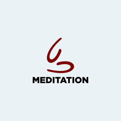 meditation logo with abstract hand gesture graphic style for yoga