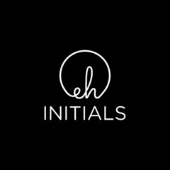 letter EH logo design with handwriting concept for fashion brand