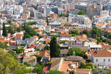view of the old town, view from acropolis hill, view for city from above 