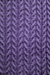 Knitted texture with braids in very peri color 2022.