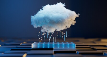 Cloud Computing Digital Information Data Center Technology. Computer Information Storage....