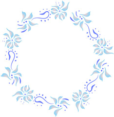 Fototapeta na wymiar Round Seamless ornament. Floral wreath. Flowers and petals.Stylization of a watercolor drawing. Vector gradient.Border of postcards, banners. vector