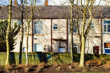 Old terraced houses in Heywood Greater Manchester 