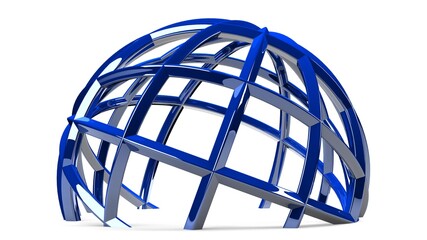 Blue circle abstract on white background.
3D illustration for background.