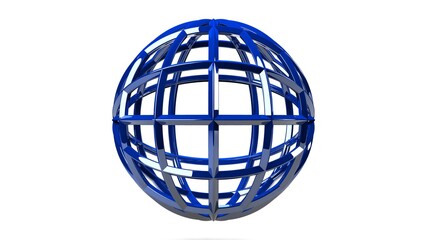 Blue circle abstract on white background.
3D illustration for background.